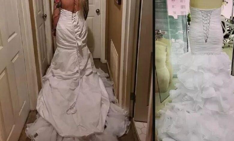 “You put the dress inside out”: bride criticizes ordered wedding dress but fluttering herself