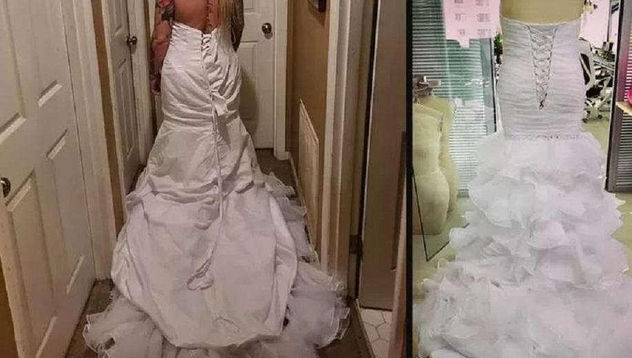 “You put the dress inside out”: bride criticizes ordered wedding dress but fluttering herself