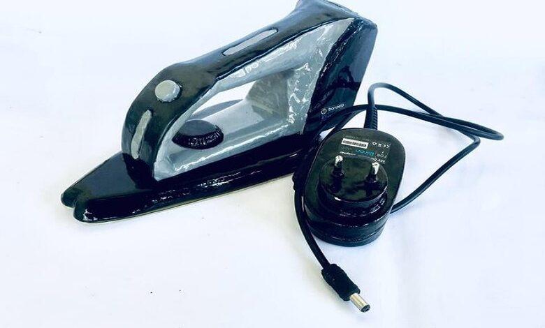 “Biron”, rechargeable press iron with 3hrs battery life made in Congo