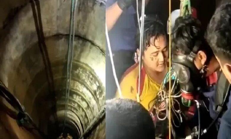 Bowo (18) unharmed after falling into a 27 meter deep well