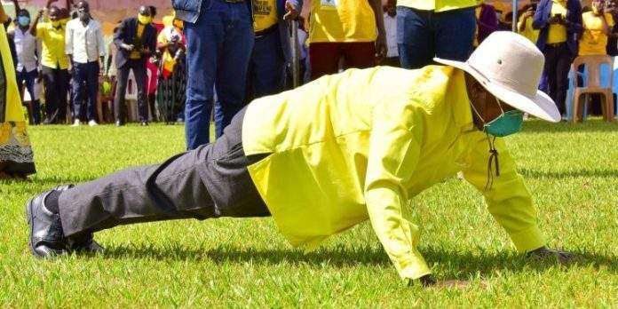 Reasons President Museveni is publicly doing push-ups
