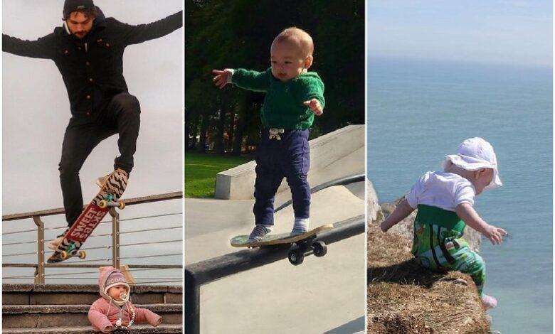 Dad makes funny photos to show his partner that daughter is safe