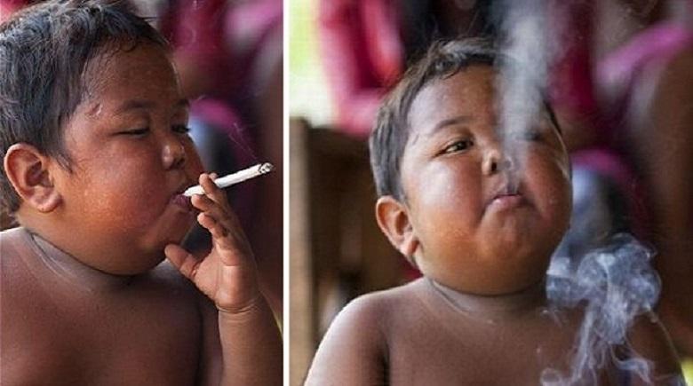 Life change of the 2-year-old who smokes 40 cigarettes a day