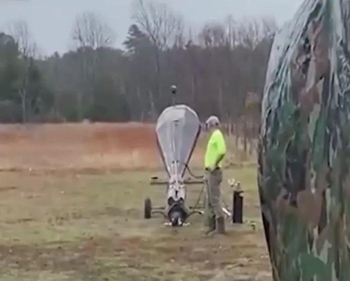 The man claims his invention keeps both birds and cloud formations away from his grapes