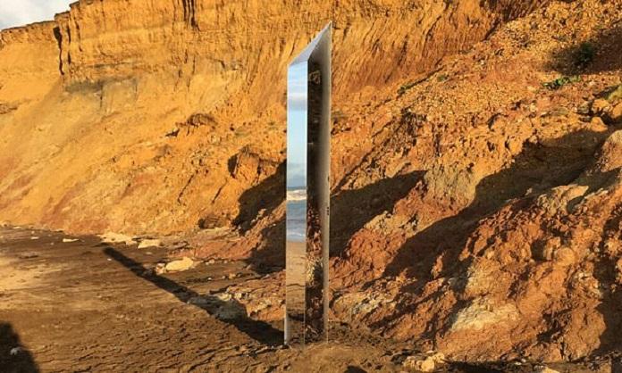 Another monolith appears on UK beach