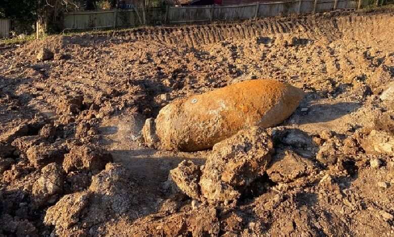 Controlled detonation of German WWII bomb breaks windows and cracks masonry