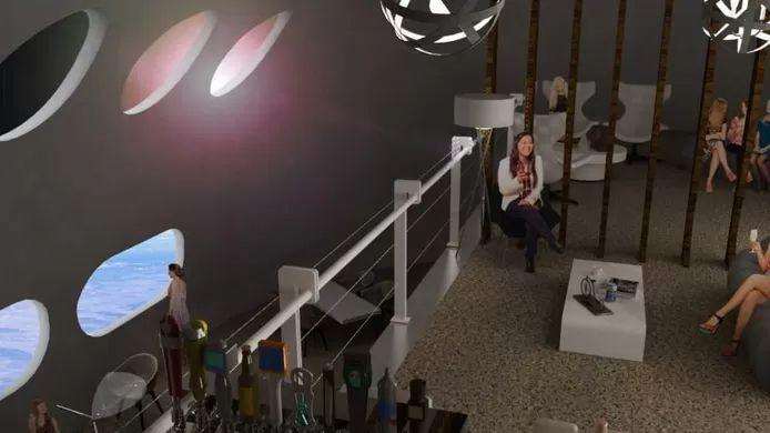 A bar in the space hotel