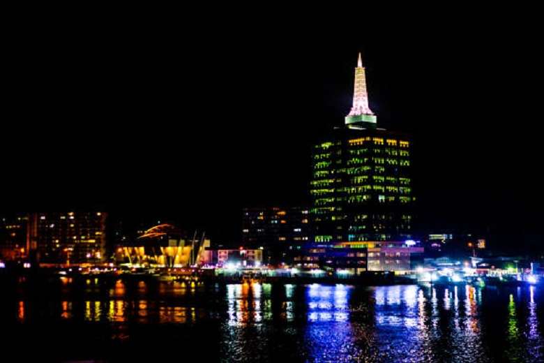 Lagos, Nigeria by night.