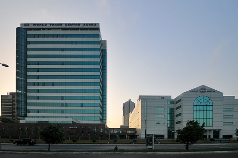 ACCRA, GHANA - APRIL 29, 2012: World Trade Center building of Accra, Ghana.