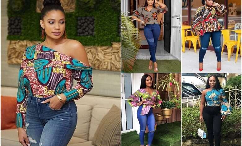 Ankara tops on jeans: Trending Ankara tops styles for the year