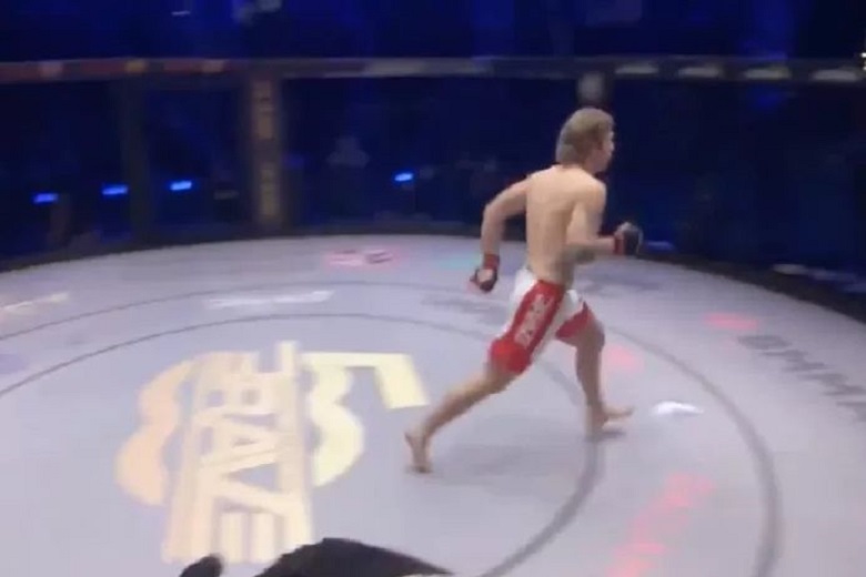 MMA fighter knocks out rival after 13 seconds and runs out of the cage