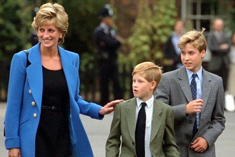 Princess Diana and her two sons Prince Harry and Prince William