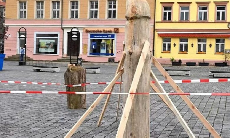 This German wooden asparagus statue raises eyebrow