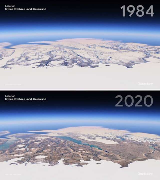 Greenland is now much less ice-covered