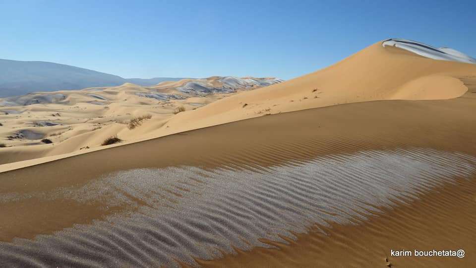 Snow in the sahara desert