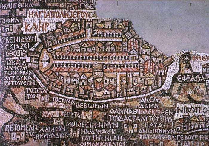 A beautiful and informative mosaic map from Madaba