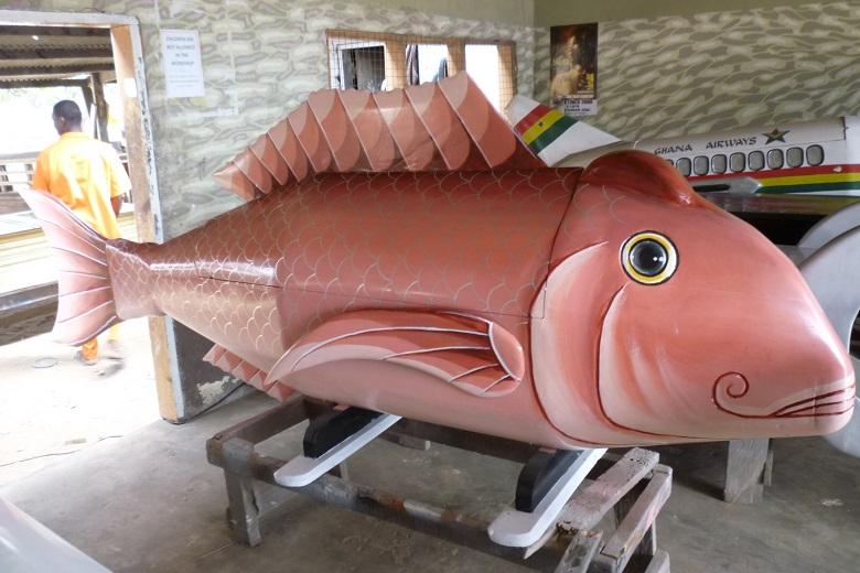 Coffin in the shape of fish