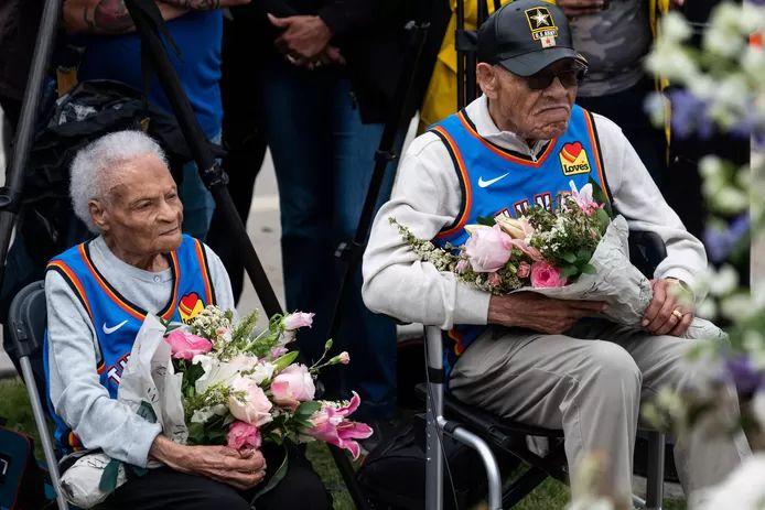 Viola Fletcher (107) and WWII veteran Hughes Van Ellis (100), along with Lessie Benningfied Randle, are the only survivors of the massacre still alive.