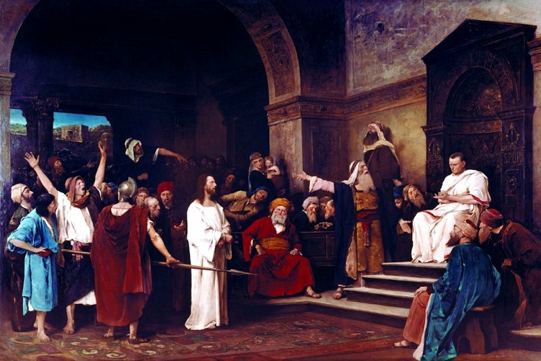 Jesus Christ at the trial of Pontius Pilate