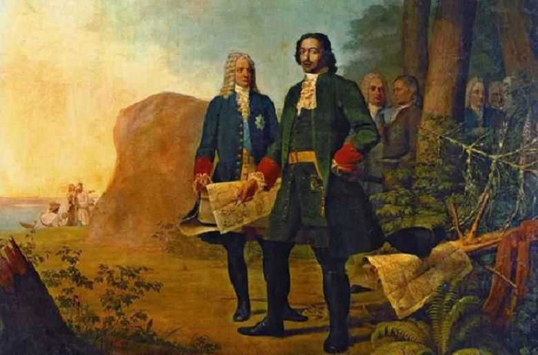 Peter I and adjutants