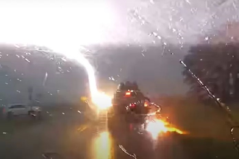 Flat tires and broil electronics: Jeep struck by lightning 4 times