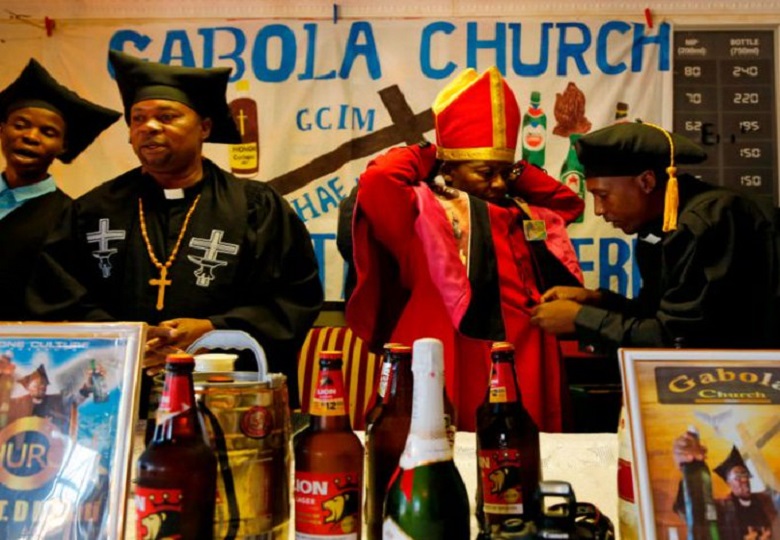 Gabola church in South Africa: “we drink for Holy Spirit to enter us”