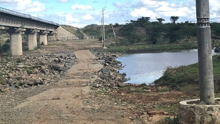 A blocked river in Kitengela