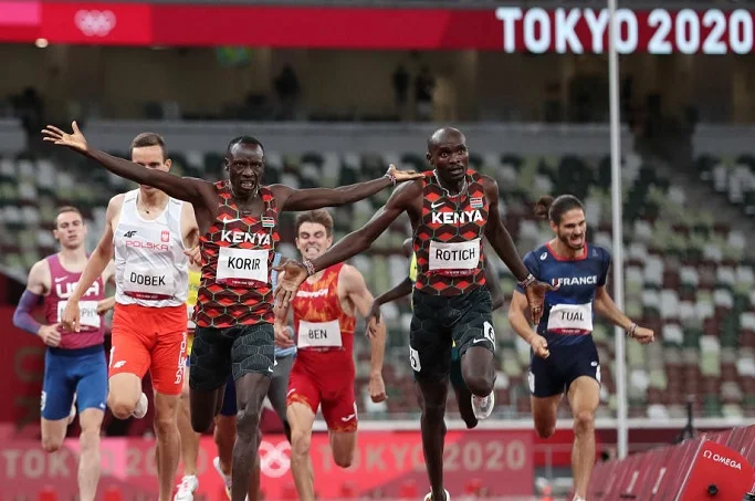The two Kenyans wowed the crowd on Wednesday by finishing first and second, respectively
