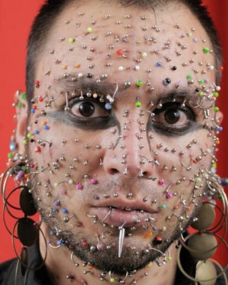 Axel Rosales, who has 280 piercings on his face