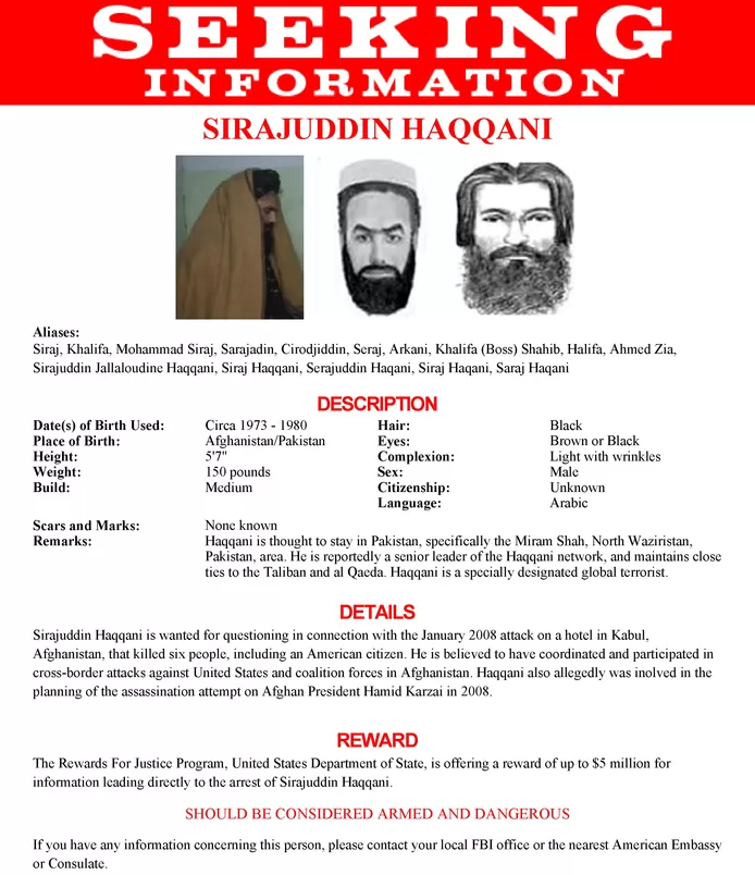 The new Afghan interior secretary is on the FBI's Most Wanted list.