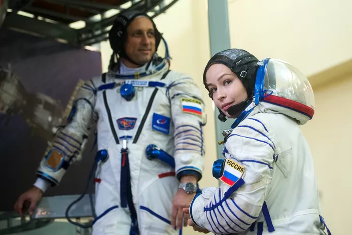 Actress Julia Peresild and cosmonaut Anton Shkaplerov
