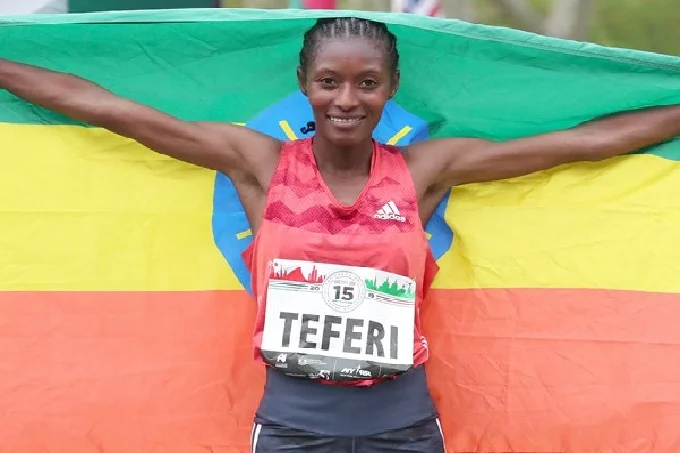 Sifan Hassan has lost her world record in the 5 kilometers to Teferi
