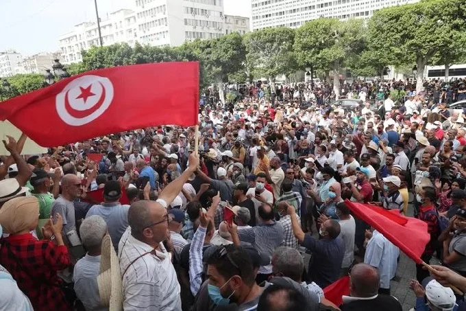 First street protest against coup in Tunisia