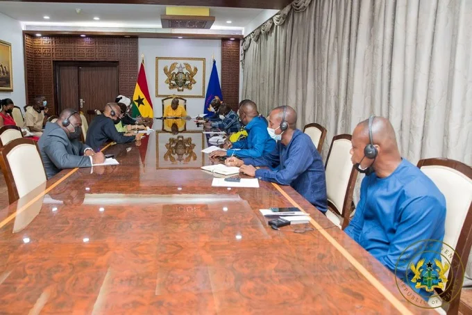 Meeting section of Ghanaian President and the delegation from Guinean military junta