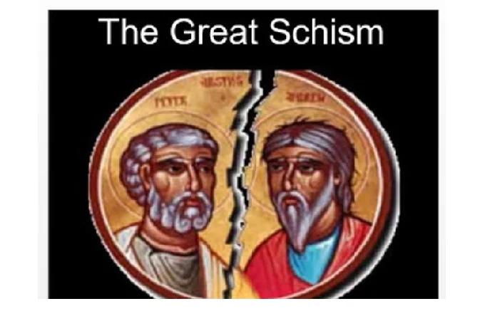 What caused the Great Schism, and What was the main reason for the collapse of Christian churches