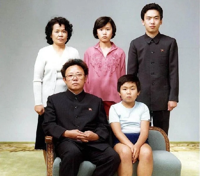 Kim Jong Il and his family 