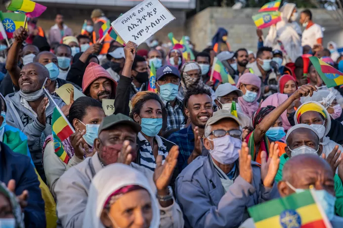 Ethiopians protesting against rebel groups in large numbers