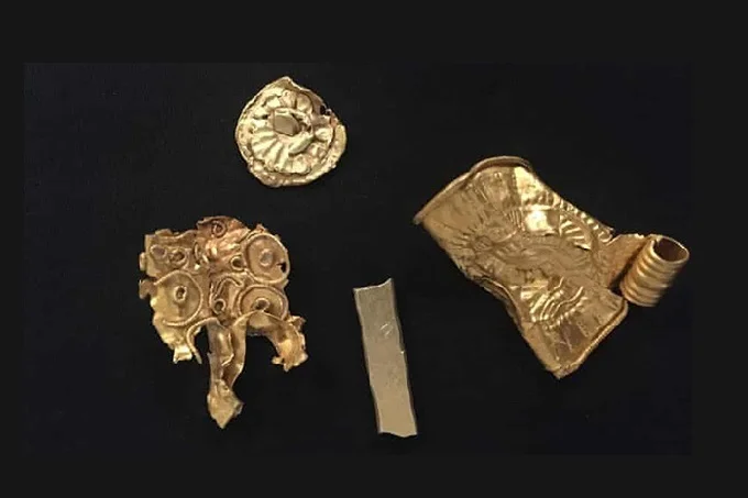 Gold artifacts from a Norfolk cache.