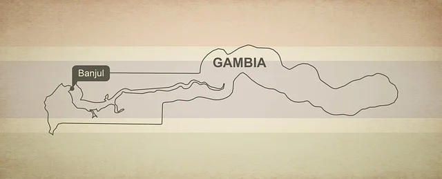 Outline map of Gambia