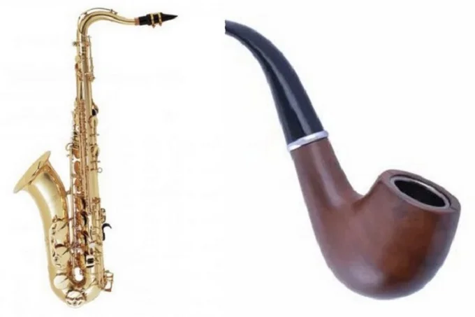 The appearance of the saxophone was quirky and resembled a smoking pipe