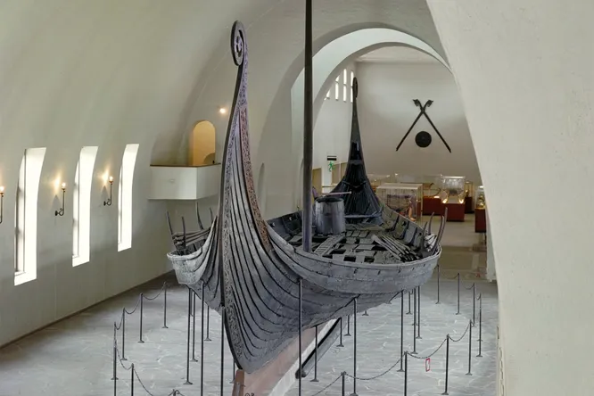 Oseberg boat at the Viking Ship Museum, Oslo