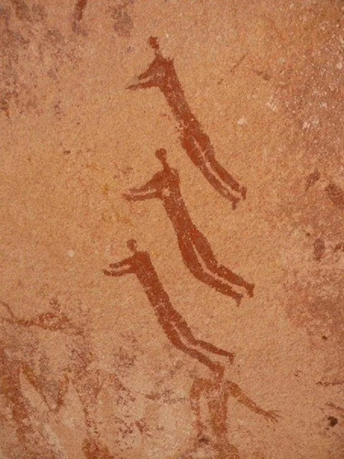 Rock painting in the “Cave of the Swimmers”.