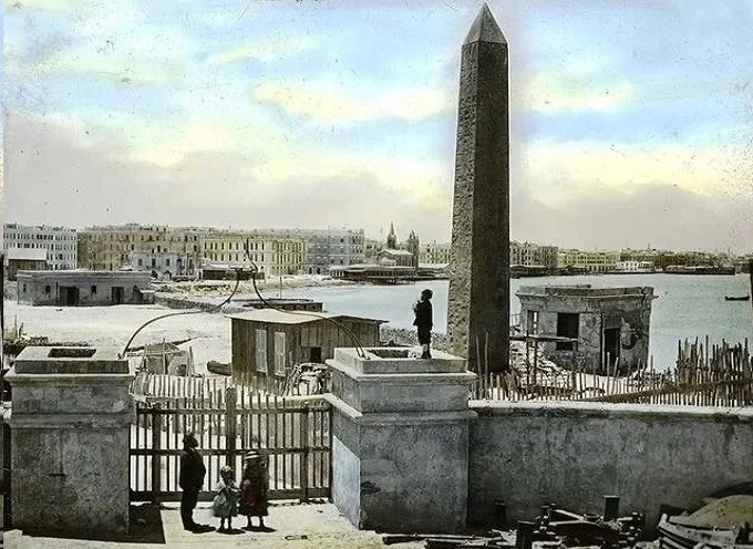 Obelisk in Alexandria, the second-largest city in Egypt