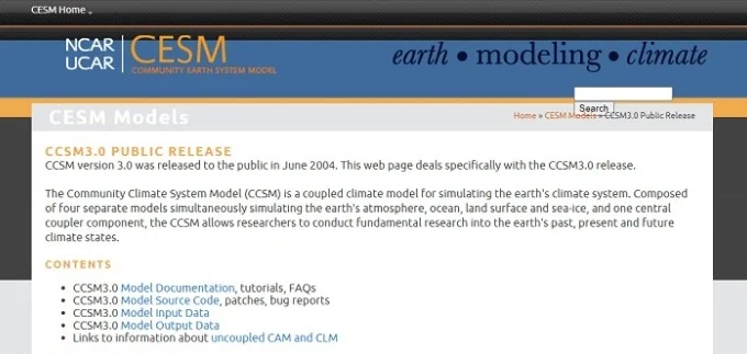 The official website CCSM3 (The Community Climate System Model Version 3), which is freely available.
