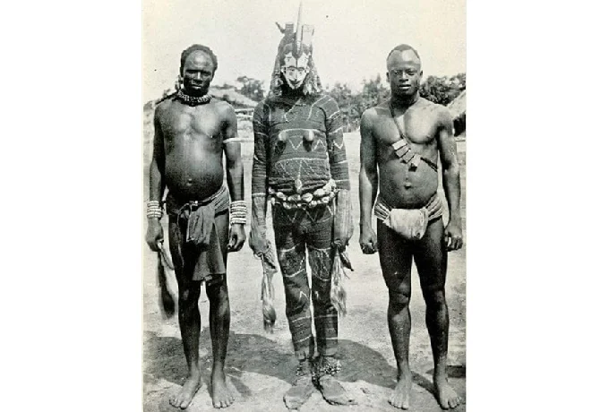 Igbo people at the masquerade dancing ceremony in 1921