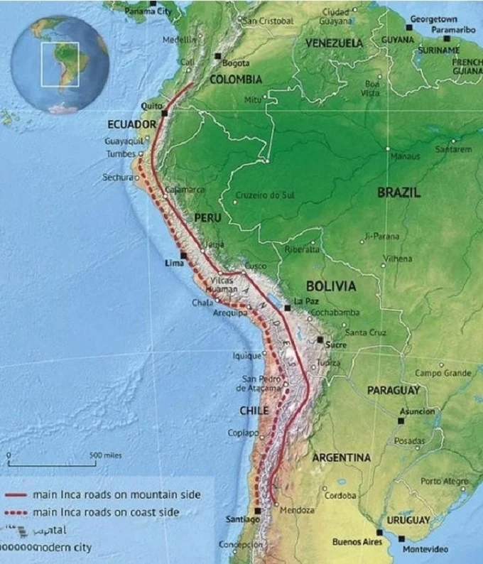 Road map of Incas