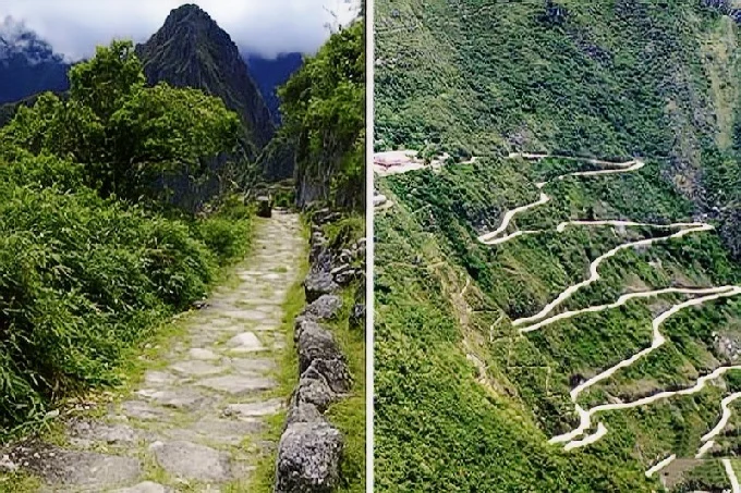 Incas were the first to build roads in these places in difficult rocky landscapes