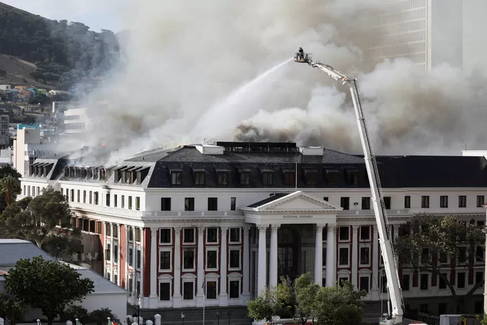 Suspected arson attack in South African parliament charged with terrorism