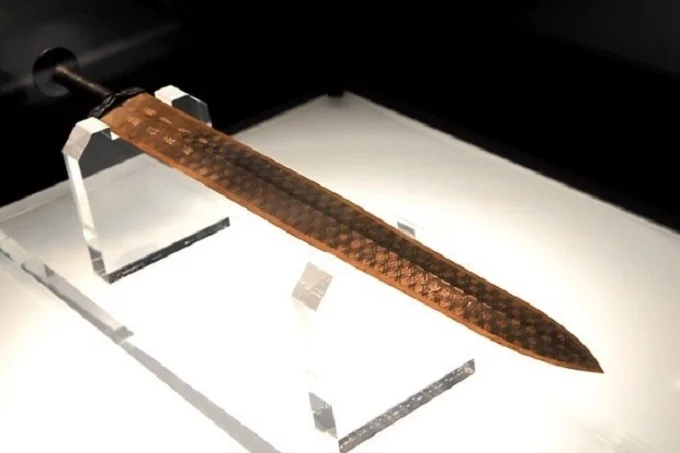 A 2,500-year-old bronze Goujian sword found in the tomb