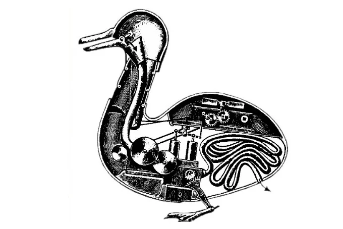 Sketches of Vaukanson’s duck and attempts to depict the structure of this automaton have been preserved – erroneous attempts.